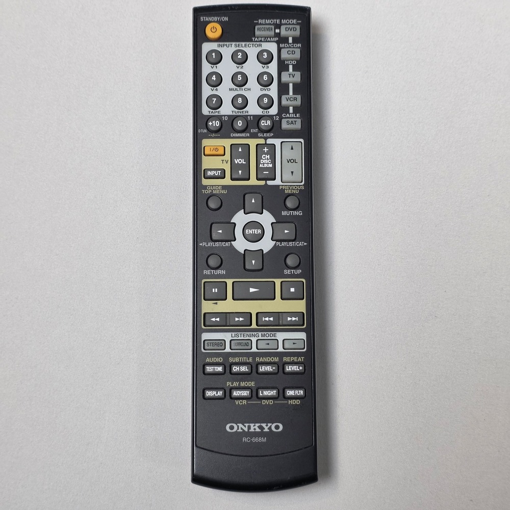 Onkyo RC-668M Remote‎ Control AV Receiver Black Multi Device Replacement TESTED